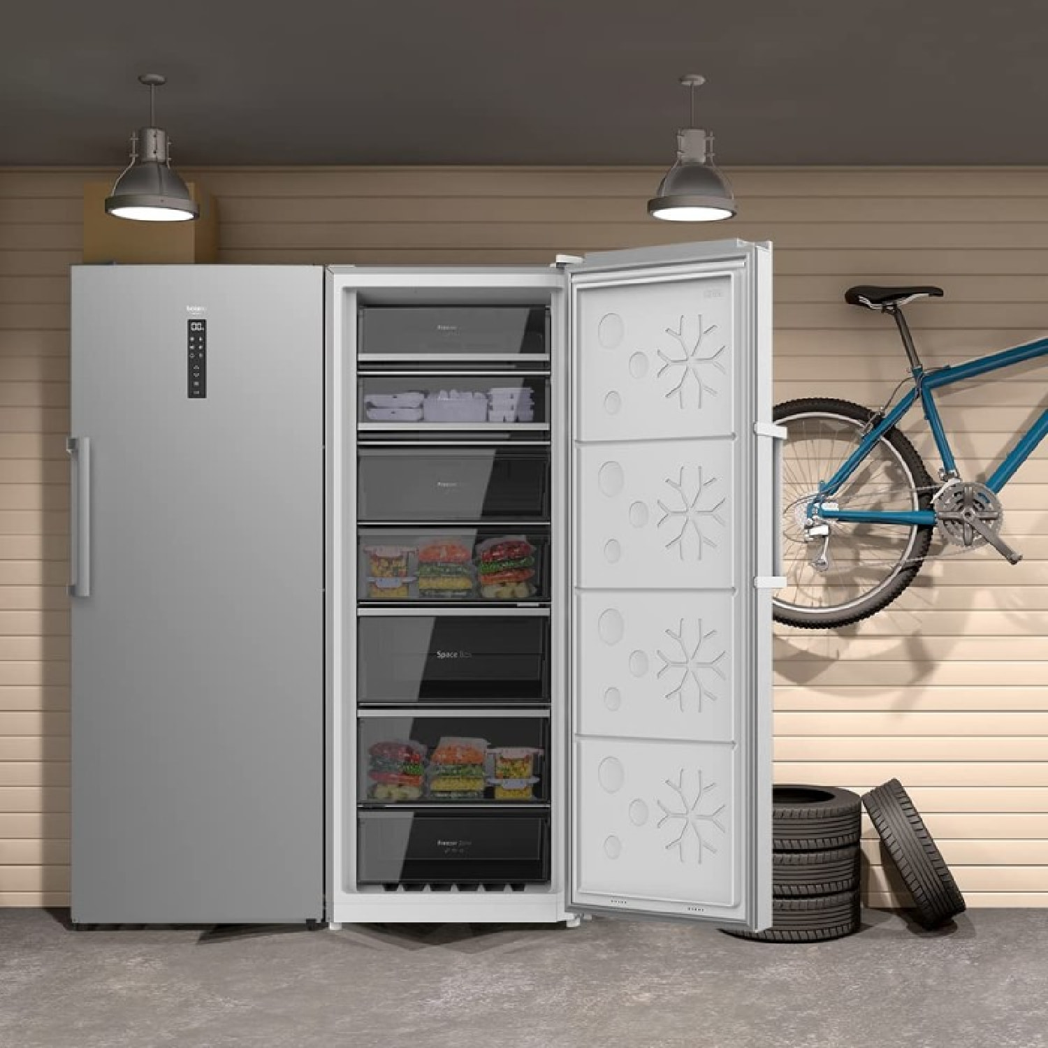 Congelatori verticali Bolero CoolMarket UF 380 Inox Cecotec