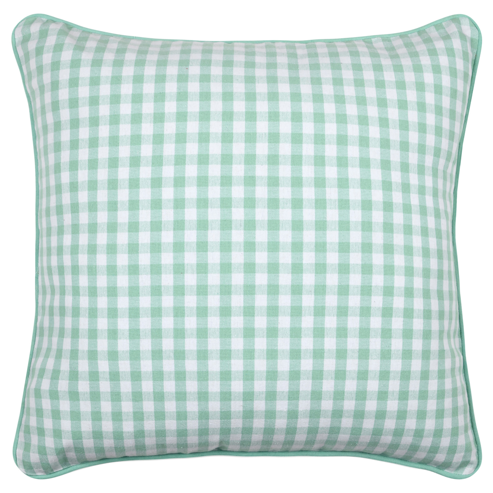 Coussin décoratif motif vichy en polycoton - Vert