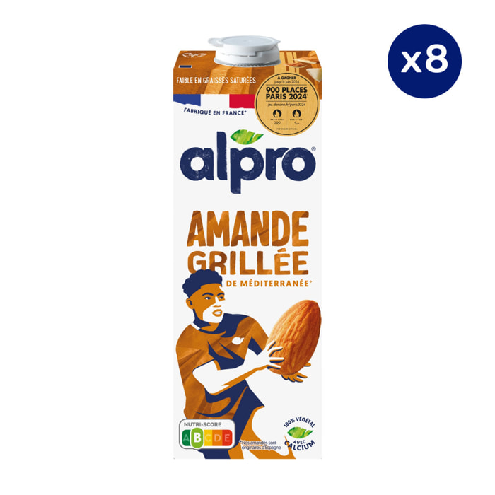 8 x 1L - Alpro - Boisson Végétale - Lait d'Amande Grillée