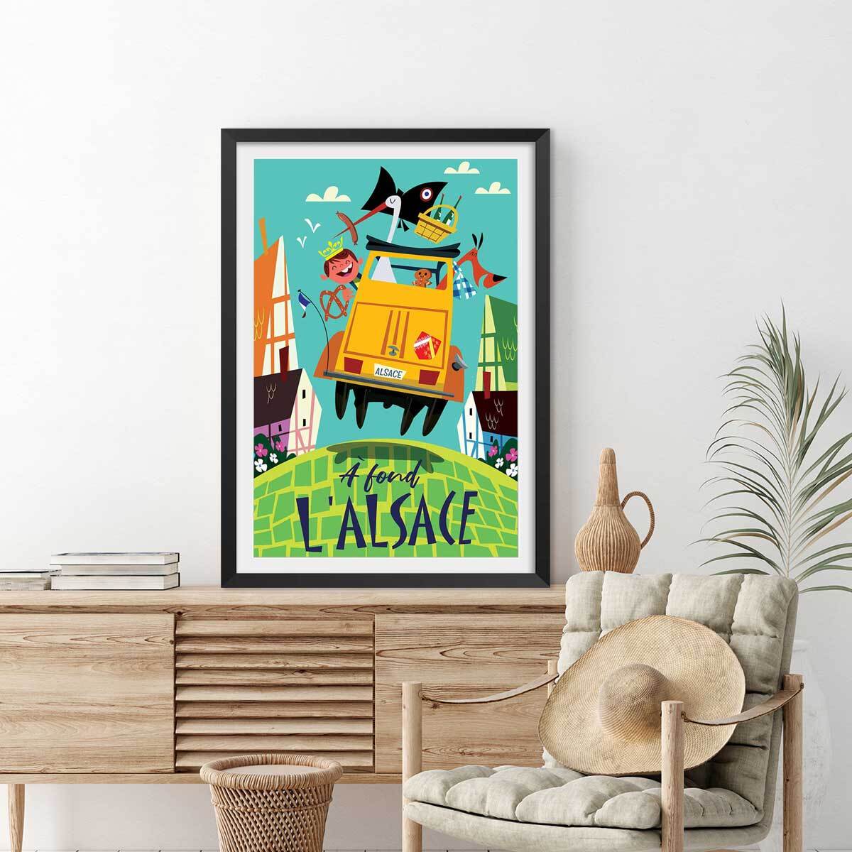 Poster de l'alsace en dodoche Affiche sous cadre noir