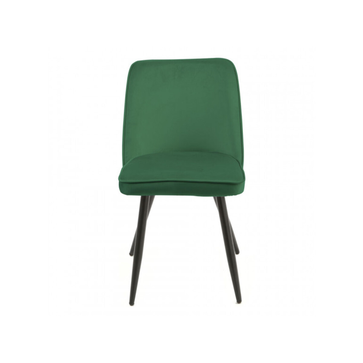 Chaise en velours avec piètement en métal noir - PETALE