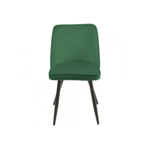 Chaise en velours avec piètement en métal noir - PETALE