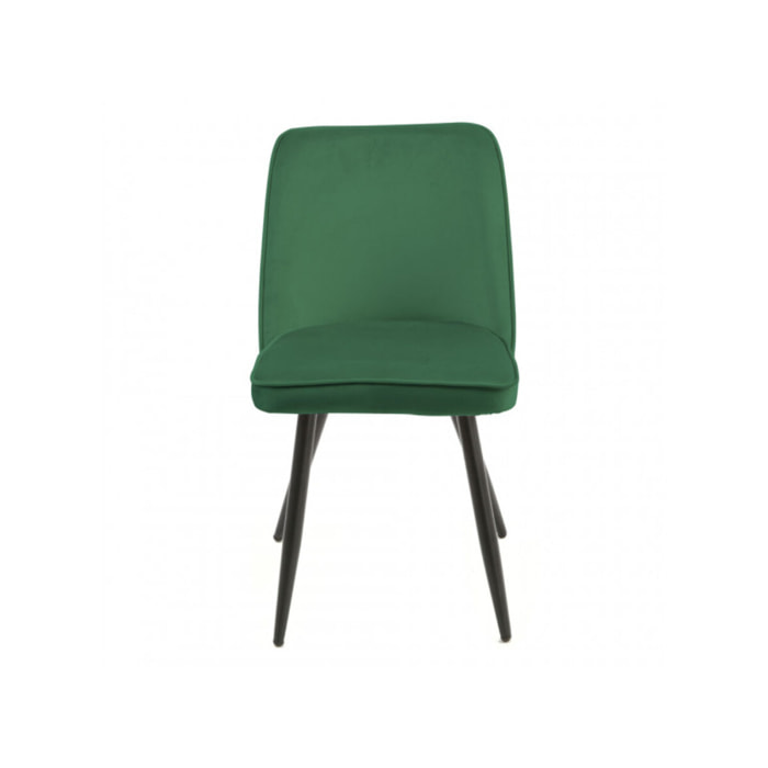 Chaise en velours avec piètement en métal noir - PETALE