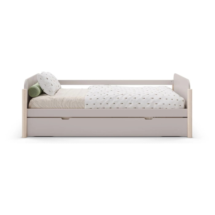 Cama doble juvenil Misty Dawn Beige - Oak Soft