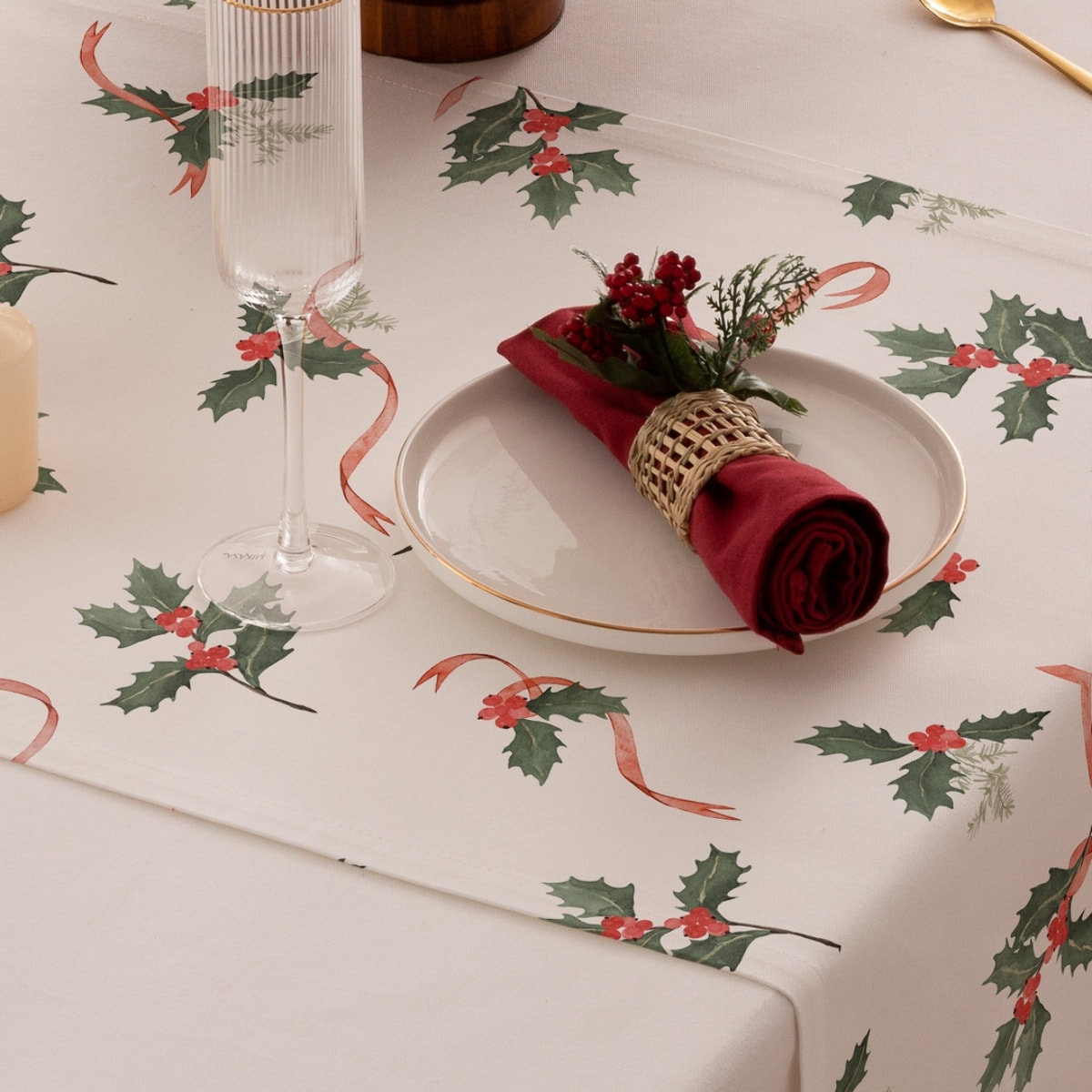 Chemin de table RIBBON ROUGE