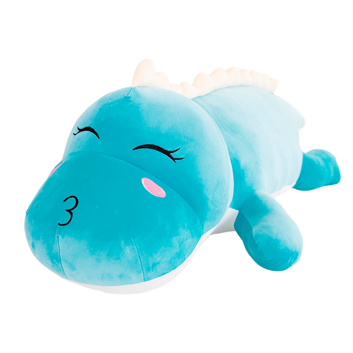 Cuscino extra morbido e soffice design dinosauro blu. 50 cm.