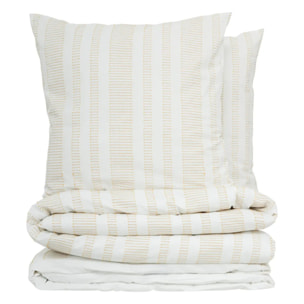 Parure de lit Isao coton blanc/jaune 260x240cm