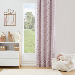 Rideau occultant enfant Billie 140x260cm rose motif coeurs