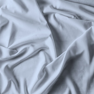 COMPLETO LETTO RASO CLOE, 100% Raso di Cotone, Made in Italy - AZZURRO