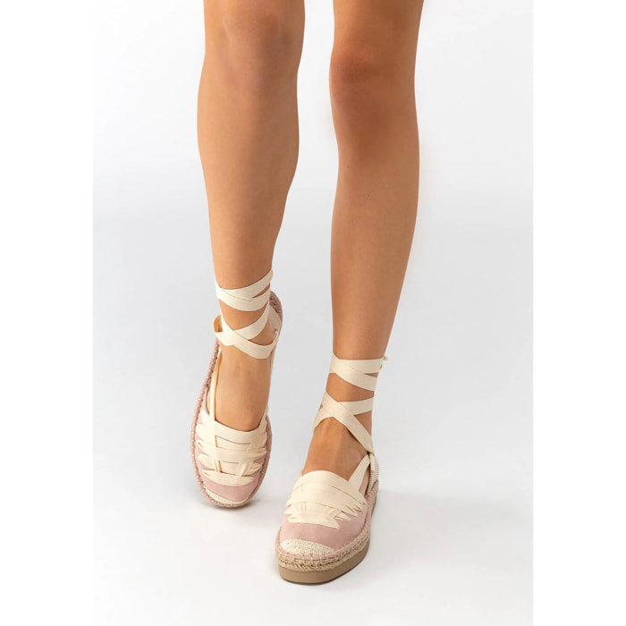 Espadrillas  per bambine con fiocco, tela B&W