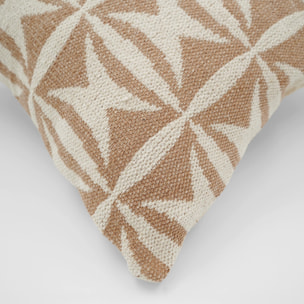 Coussin décoratif en jacquard à motif géométrique - Naturel