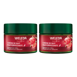 WELEDA - Duo Crème de Nuit raffermissante Grenade et Peptides de Maca- Réduit les rides - Vegan - Certifié Natrue-  Pot 40 ml  x 2