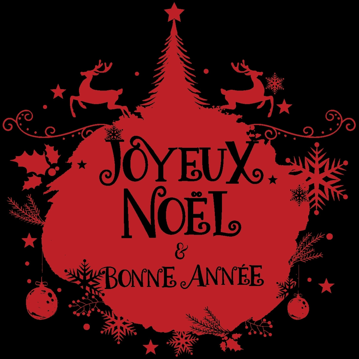 Sticker Noël boule de noël joyeux noël et bonne année - Autocollants stickers adhésifs noël - décoration fêtes