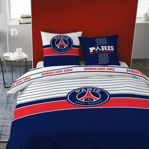 Parure de lit imprimée 100% coton, PSG LOGO