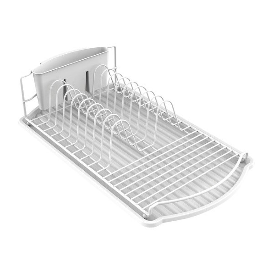 Egouttoir à  vaisselle avec plateau en Acier Blanc mat MSV