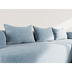 Angela - canapé d'angle droit 4 places en velours texturé - Bleu