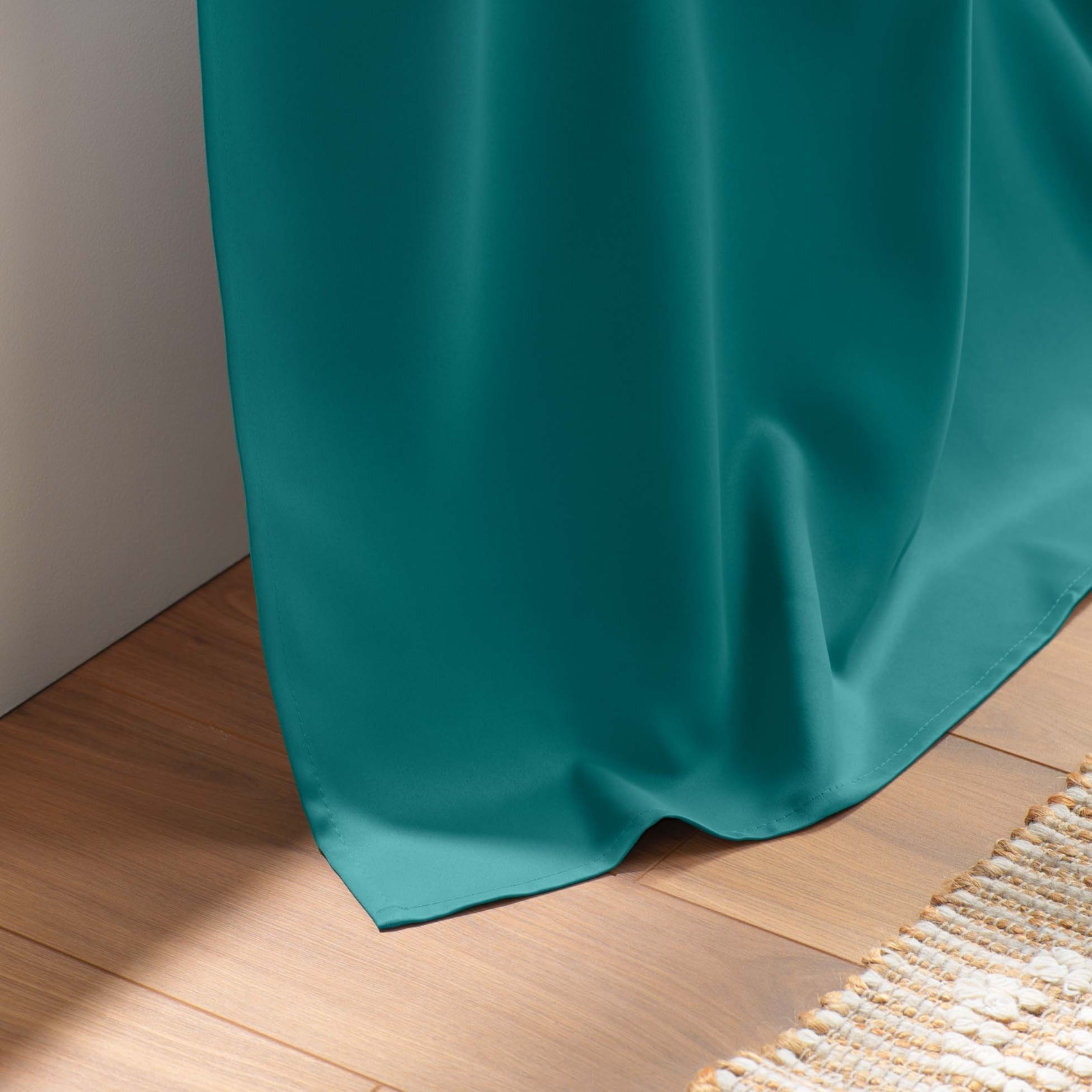 Rideau court obscurcissant 90 % adapté radiateur - Bleu Paon