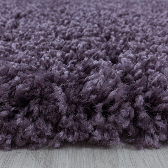Tapis poils longs shaggy tissé motif uni RIBI