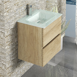 Ensemble de salle de bain GLASS Alday, 50cm, Bois Naturel