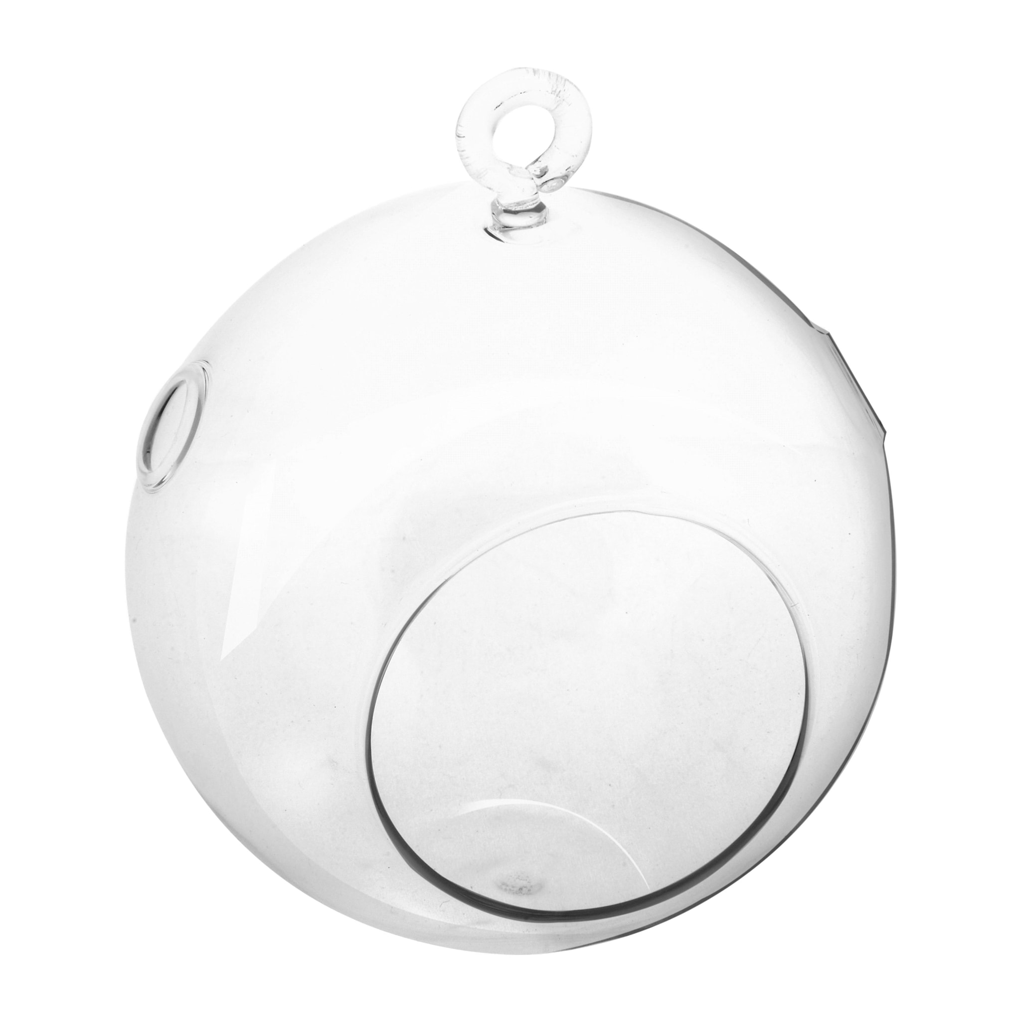 Sfera Di Vetro Forata Da Appendere.10 Cm - Pezzi 6 - 10X12X10cm - Colore: Bianco - Bianchi Dino - Decori Casa E Complementi