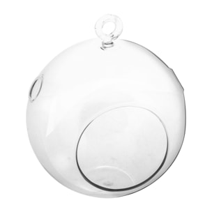 Sfera Di Vetro Forata Da Appendere.10 Cm - Pezzi 6 - 10X12X10cm - Colore: Bianco - Bianchi Dino - Decori Casa E Complementi