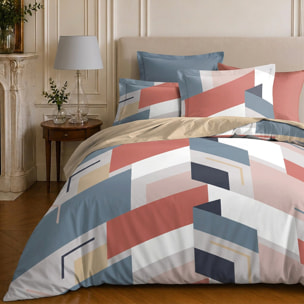 Parure housse de couette 100% microfibre motif géométrique - PEPITE
