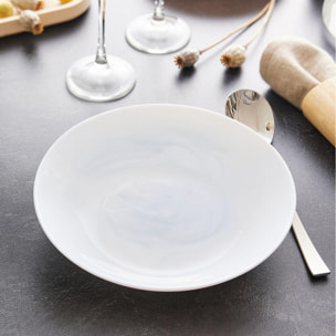 Assiette creuse blanche 20 cm Diwali Marble - Luminarc