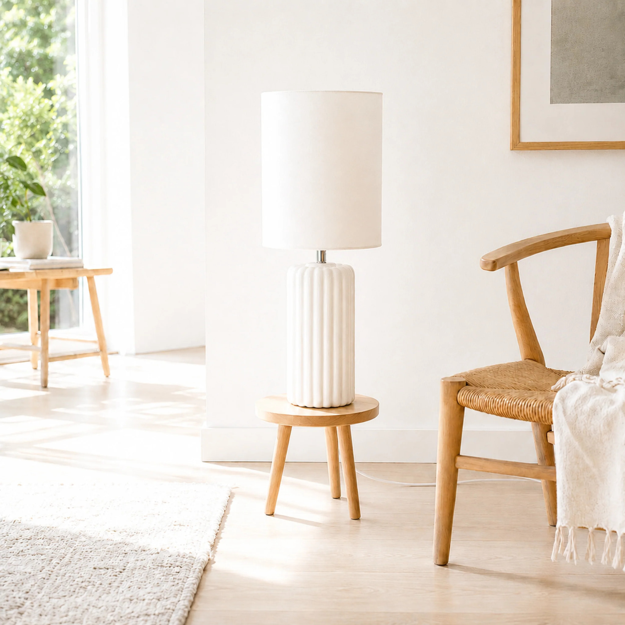 Lampe à poser en céramique blanche - Palladio