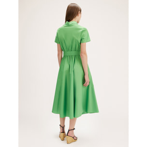 Motivi - Vestido camisero de algodón - Verde claro