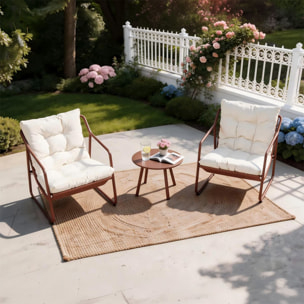 Ensemble de jardin 2 fauteuils terracotta avec table basse ANTHI