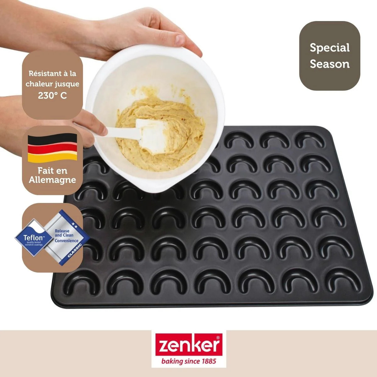 Lot de 2 plaques pâtisserie 42/32 cm en acier Spécial créative Spécial créative Zenker  Spécial créative