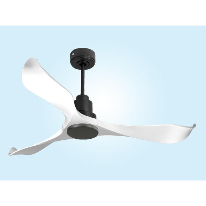 Ventilateur de plafond Réversible  Thermostat Wifi Moteur à courant continu Toits en pente Télécommande Adaptateur 2/3 Lames Hypersilence Mémoire