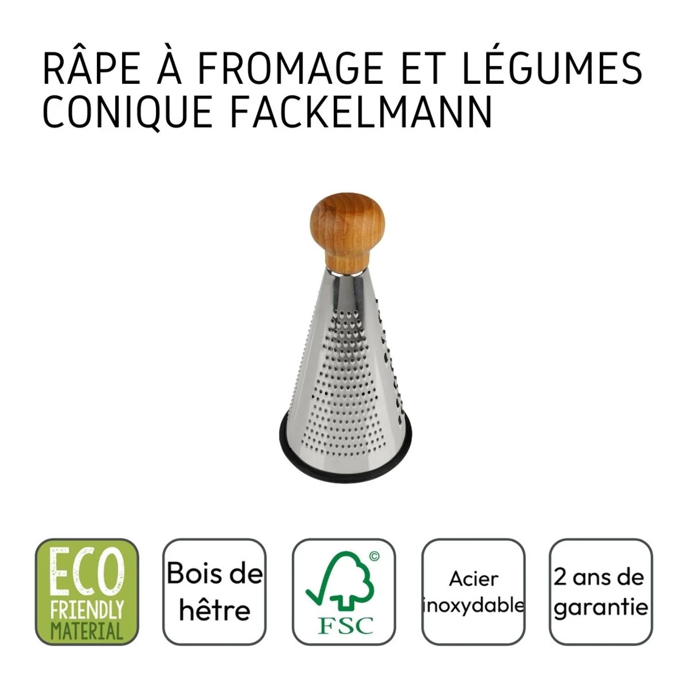 Râpe à légumes et à fromage conique 24,5 cm Fackelmann Nature
