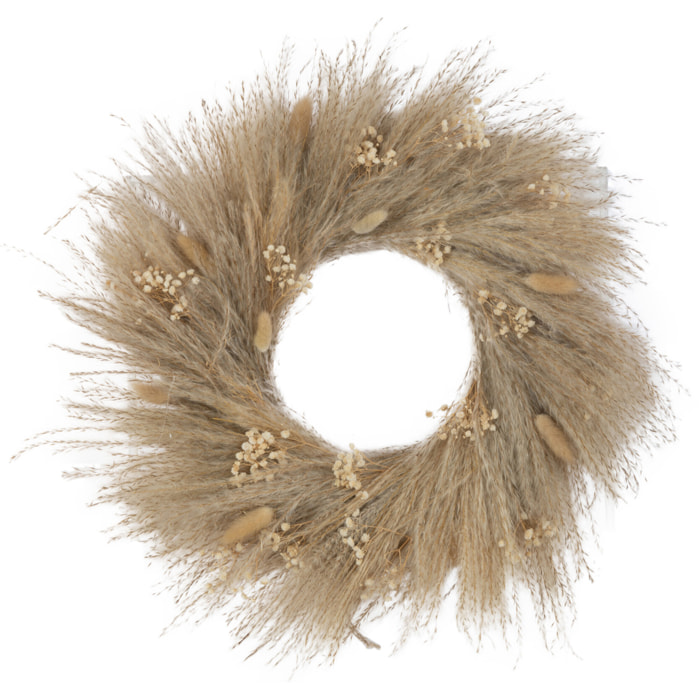 J-Line Couronne Plantes Sechees/Fleurs Naturel Large