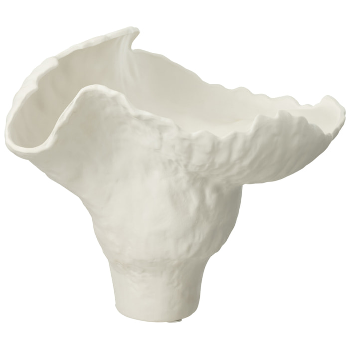 J-Line Vase Corolla Large Ceramique Blanc