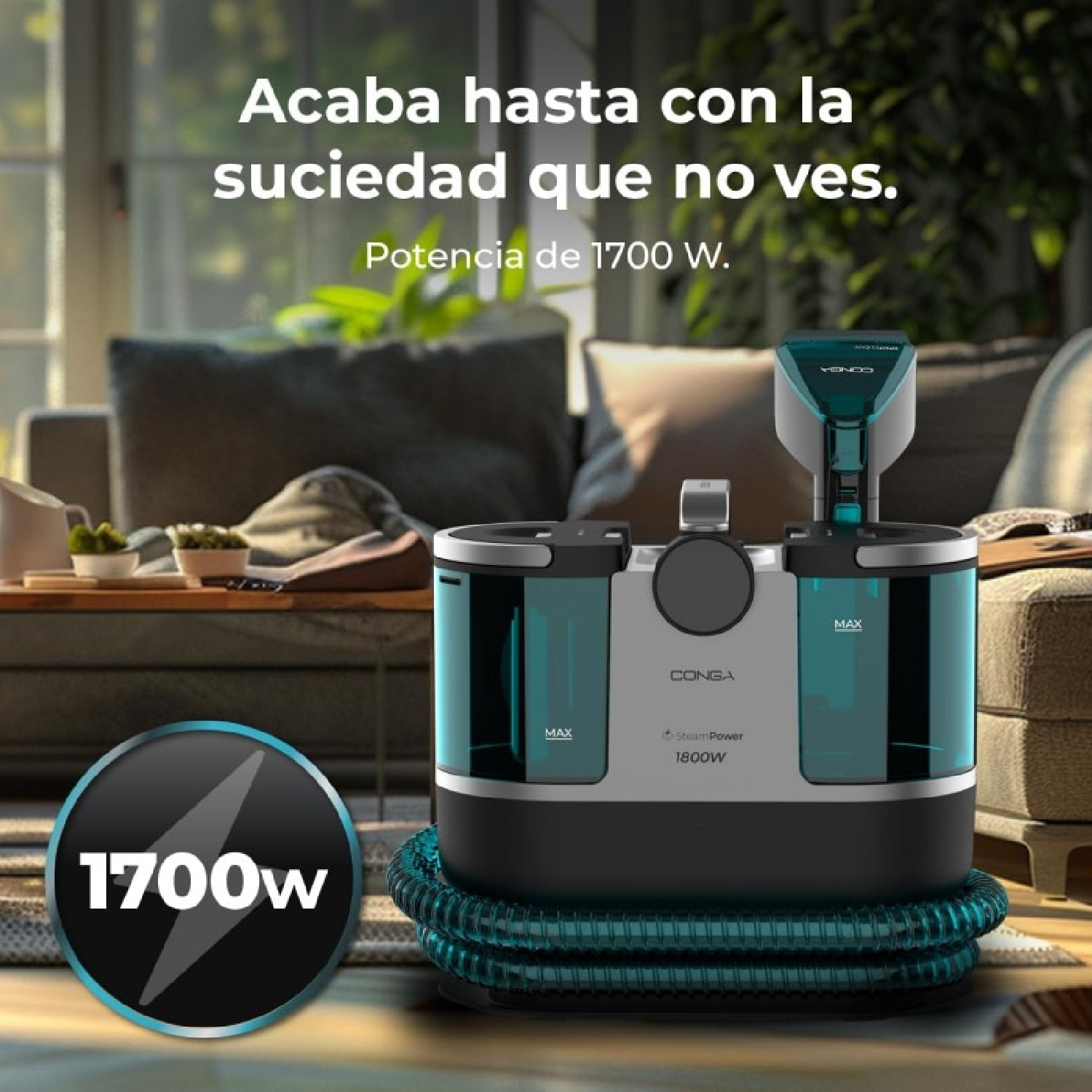 Cecotec Limpiatapicerías cable Conga 7000 Carpet&Spot Clean Steam XXL