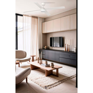 RUDDER L 4 LED Ventilatore a soffitto bianco/frassino