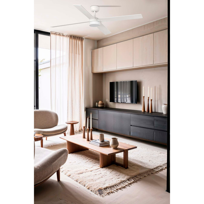 RUDDER L 4 LED Ventilatore a soffitto bianco/frassino