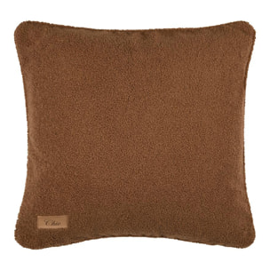 Coussin carré  - Effet bouclette - Marron Brun