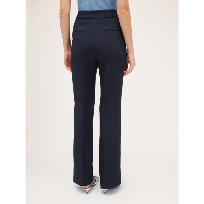 Motivi - Pantaloni flare in tessuto crêpe - Blu