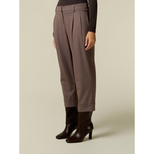 Oltre - Pantaloni cropped con pinces - Grigio
