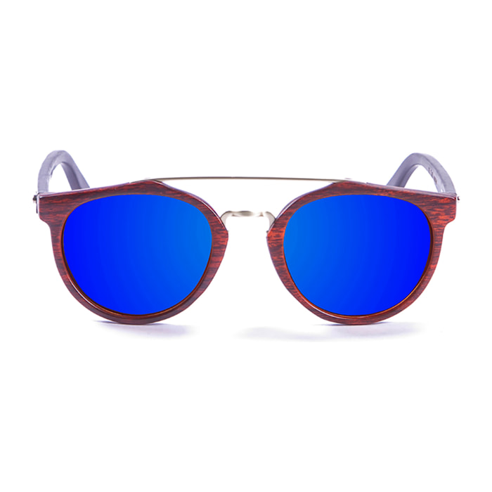 Gafas de sol PALO ALTO RICHMOND WOOD - Marrón / Revo azul y patilla marrón bambú