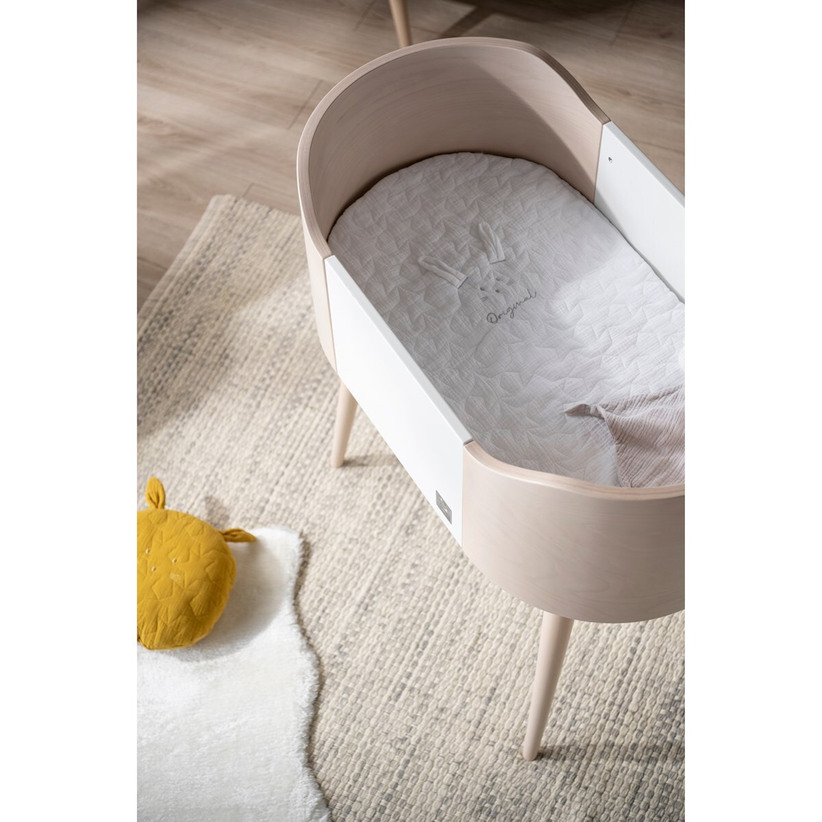 Berceau pieds bois 96x93x54cm blanc