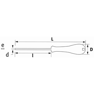 Tournevis fente mecanique bois 6,5x125 SAM - TW65MH125