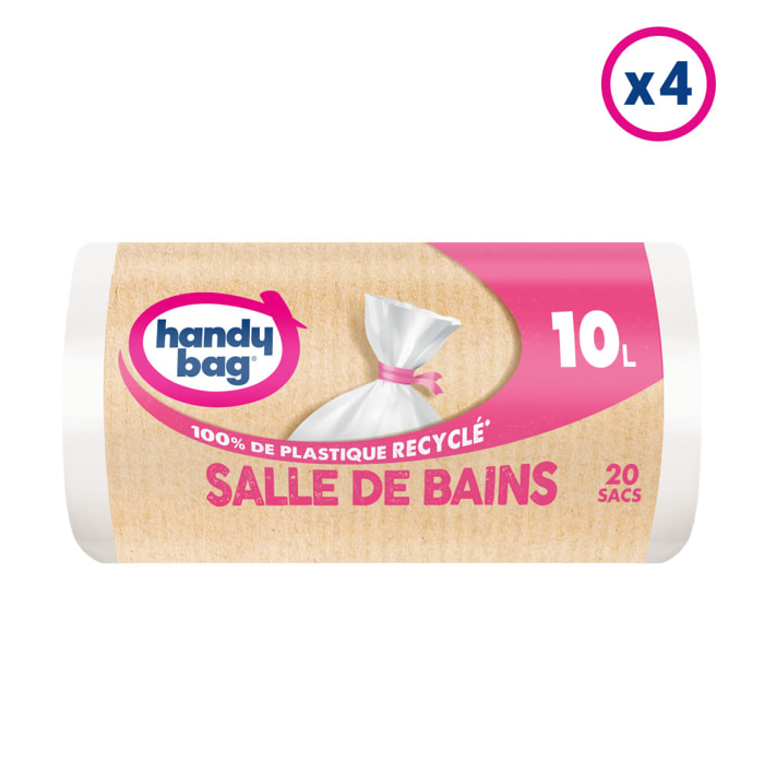 4x20 Sacs poubelle 10L à lien - Salle de Bains - Handy Bag