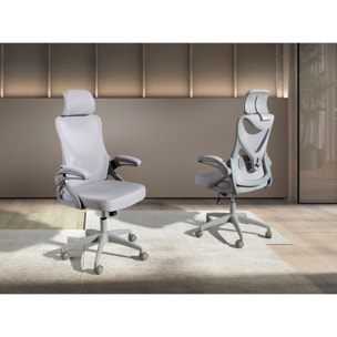 Silla Angel Cerdá oficina giratoria con asiento y respaldo tapizado en tela gris 63x62x119cm