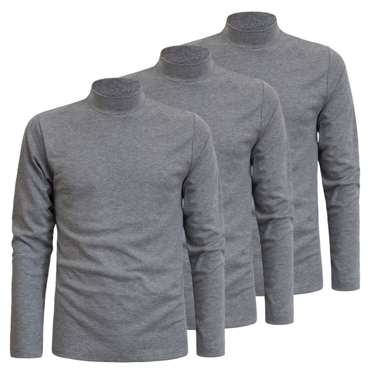 3 Maglie Lupetto Uomo Caldo Cotone LIABEL, Art. 2828-163 Grigio