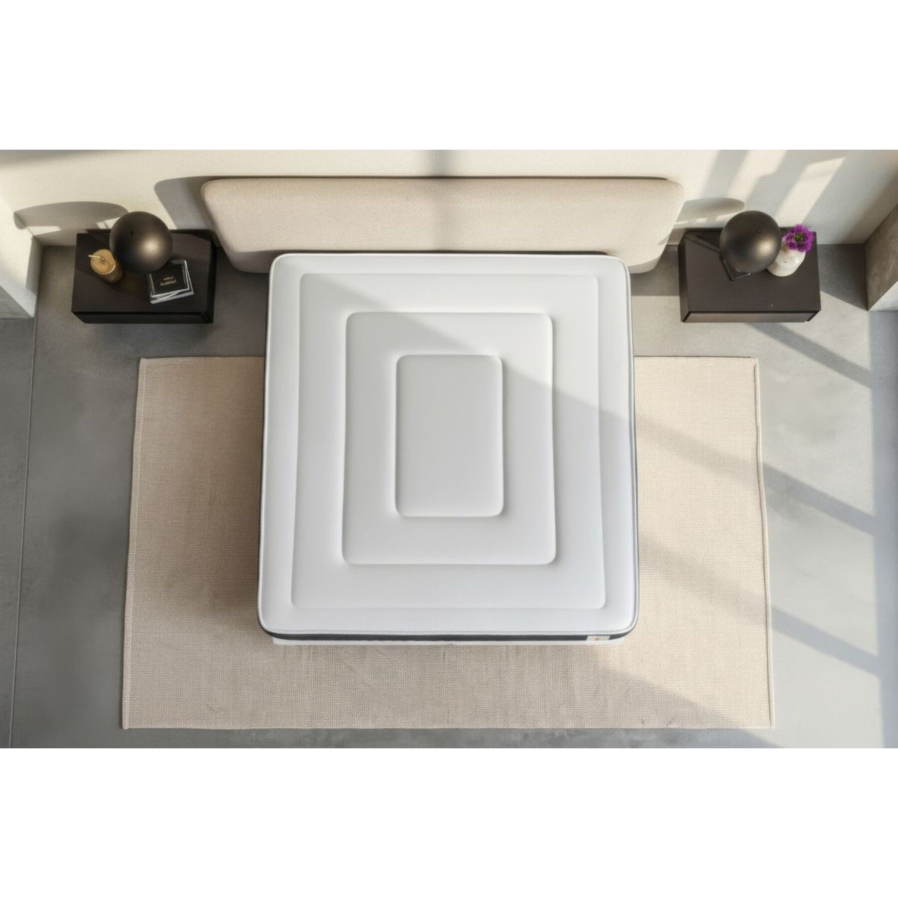 Ensemble Matelas Vingt-Six - 26cm - Ressorts ensachés et mémoire de forme - Confort 5? - Sommier Tapissier Gris