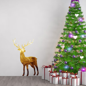 Sticker Noël cerf origami doré - Autocollants stickers adhésifs noël - décoration fêtes