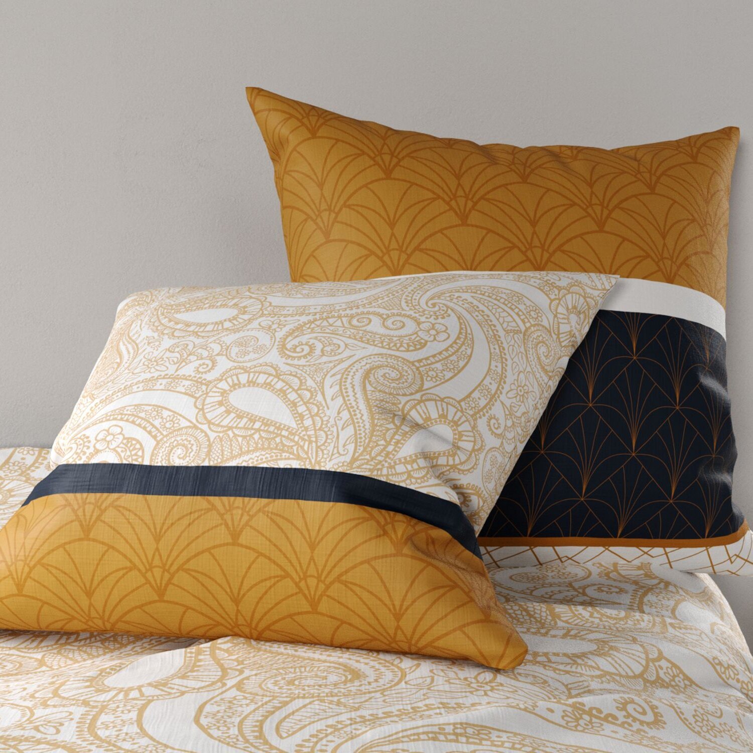Parure housse de couette imprimé 100% coton - felora